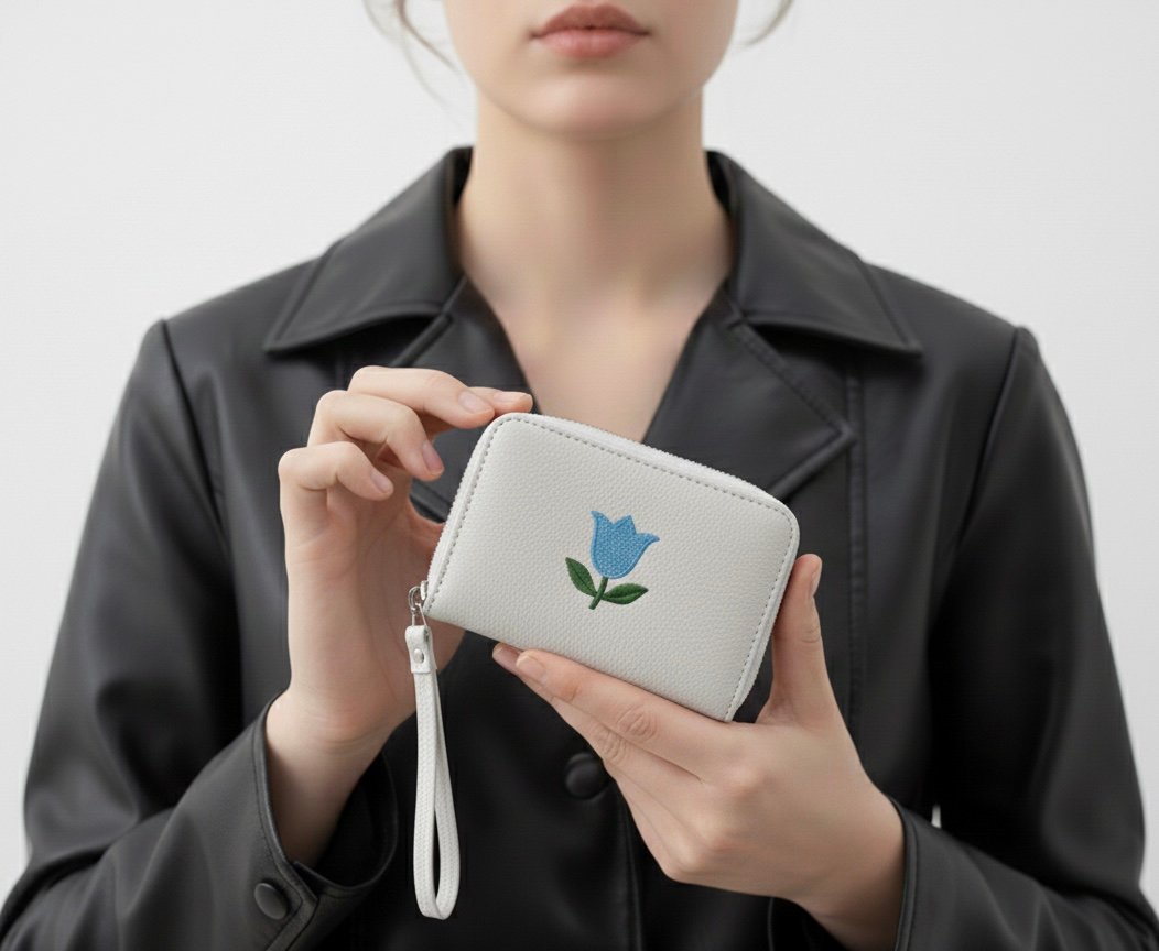 Lola Leather Wallet – Small Embroidered Wristlet Wallet