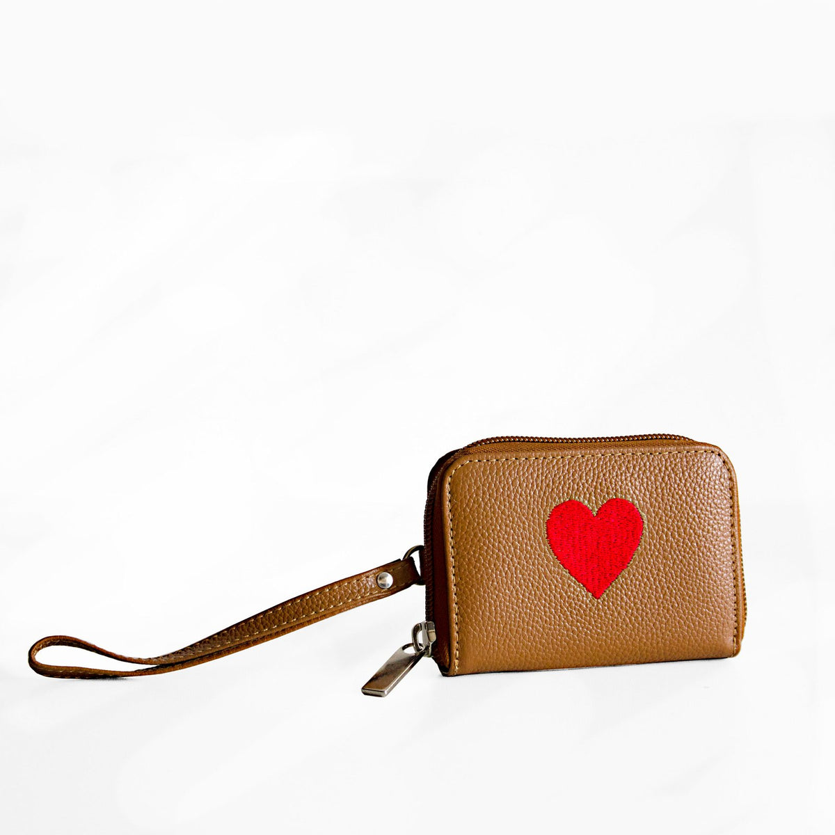 Lola Leather Wallet – Small Embroidered Wristlet Wallet