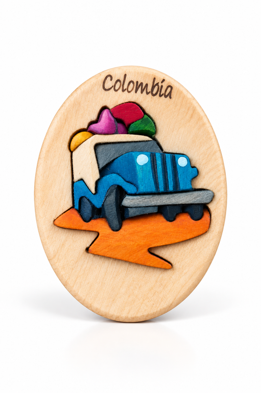 Willys Jeep Wooden Fridge Magnet – Handmade Intarsia Souvenir