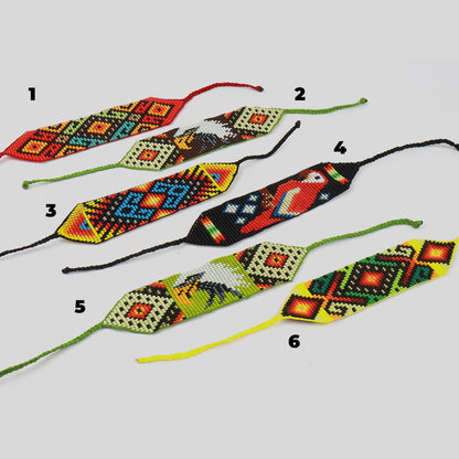 Colombian Bead Bracelet with Tribal Motifs