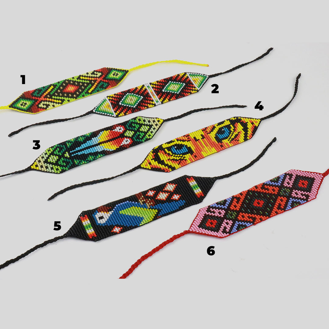 Colombian Bead Bracelet with Tribal Motifs