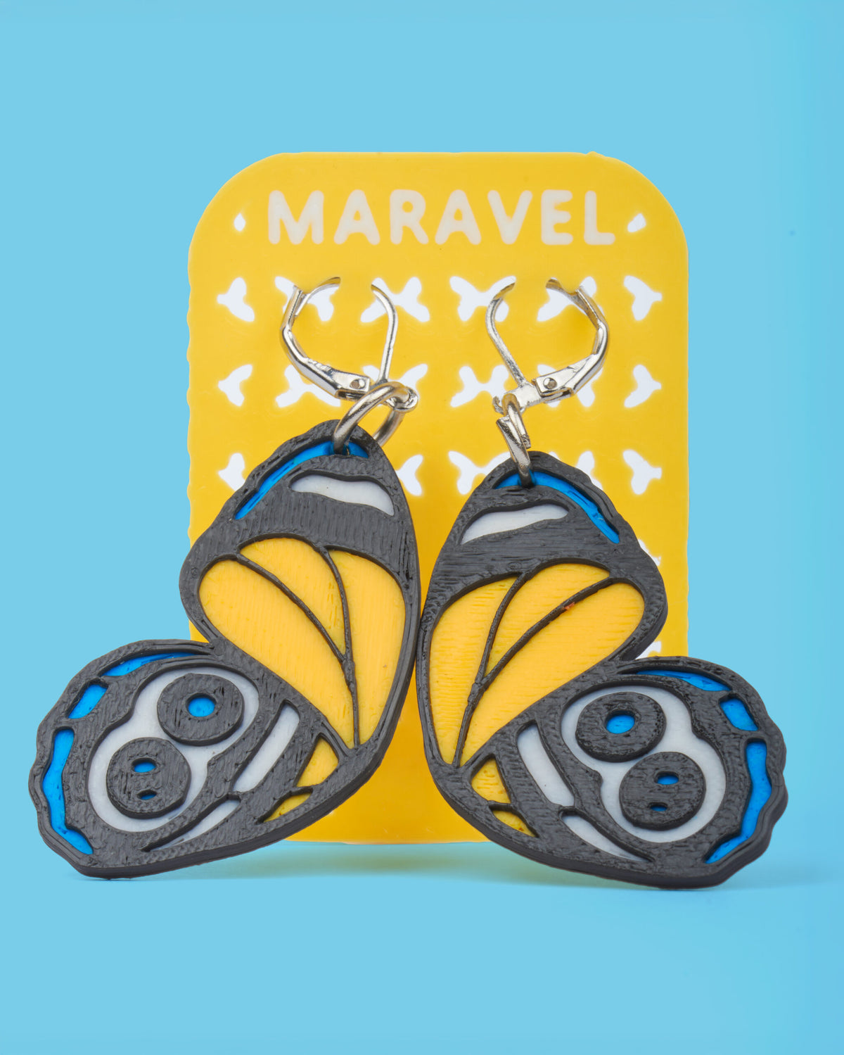 Catagramma Butterfly 3D printed pair of earrings