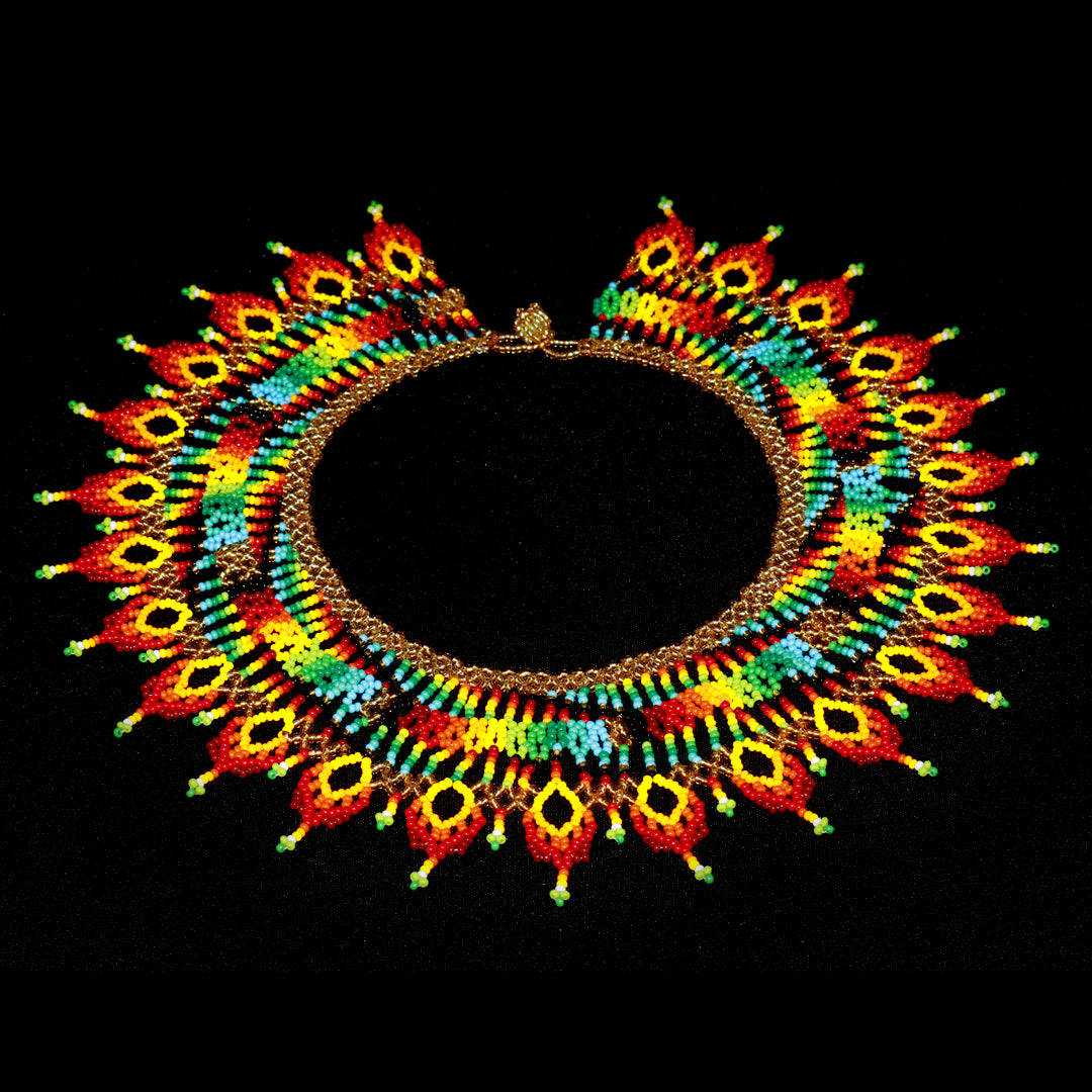 Colombian Beaded Necklace, Handmade Chaquiras