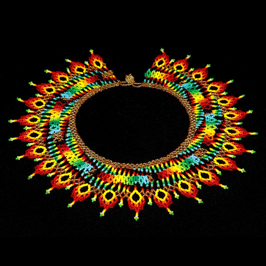 Colombian Beaded Necklace, Handmade Chaquiras