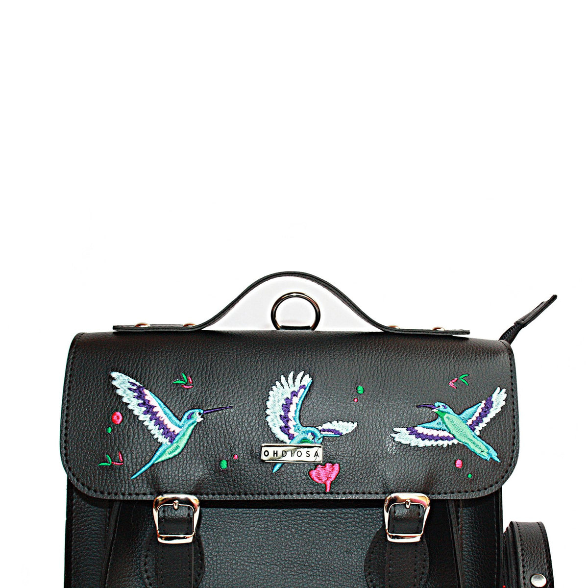 Medium Colibrí Hummingbird Embroidered Bag – Convertible Backpack Purse