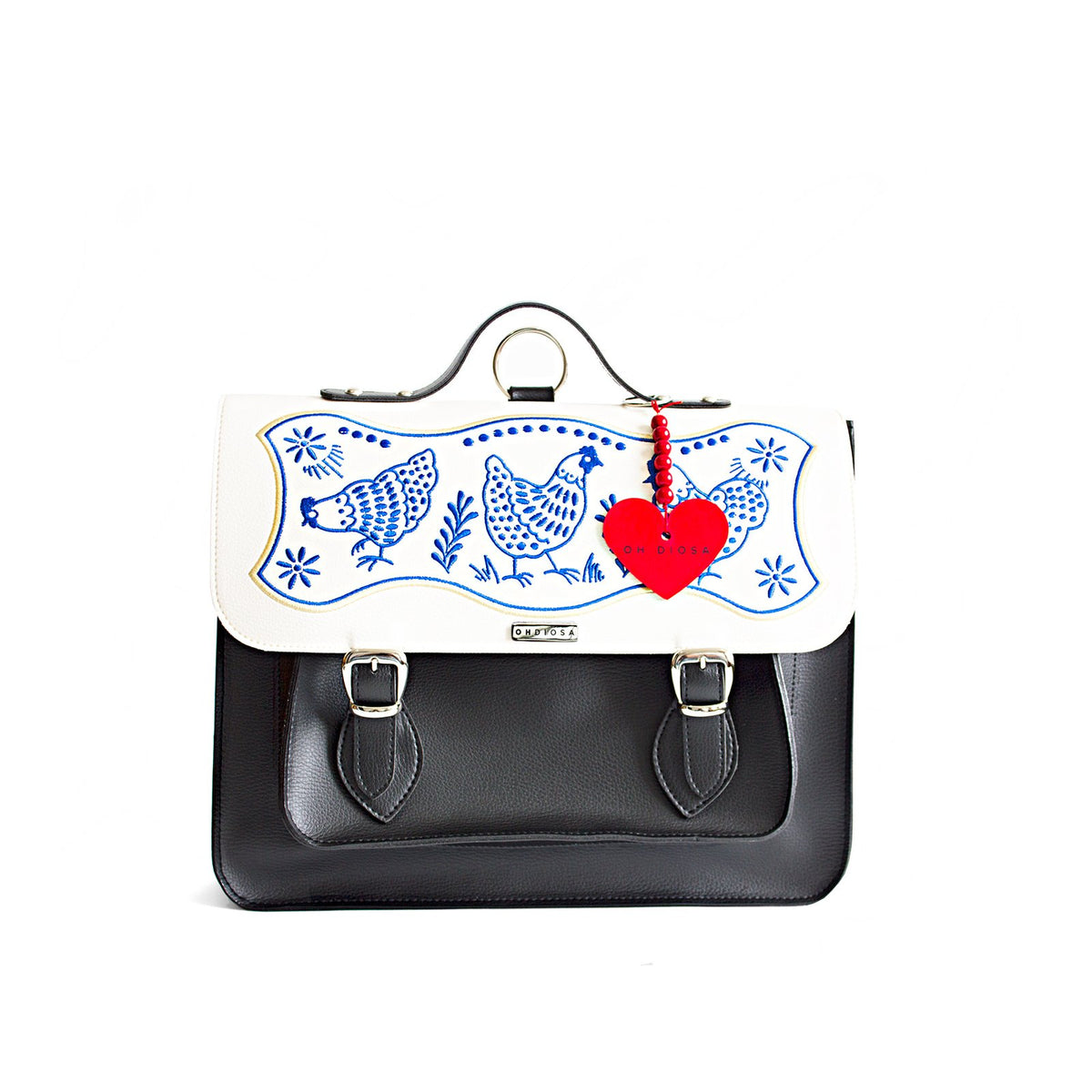 Medium Gallinas Hen Embroidered Bag – Convertible Backpack Purse