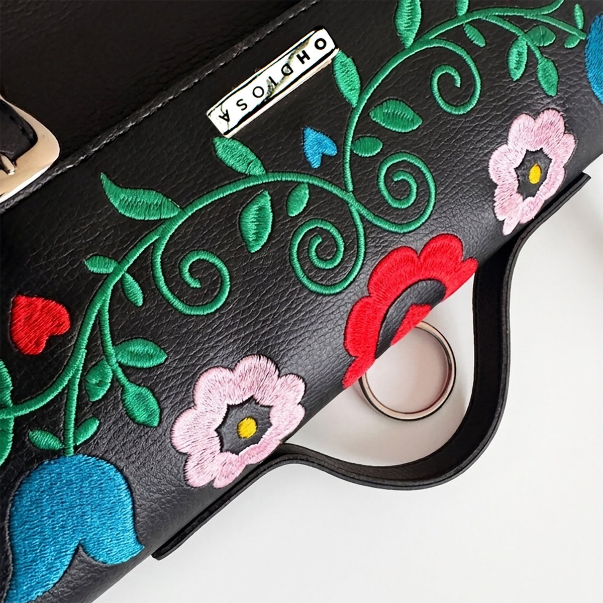 Medium Colombia Floral Embroidered Bag – Convertible Backpack Purse