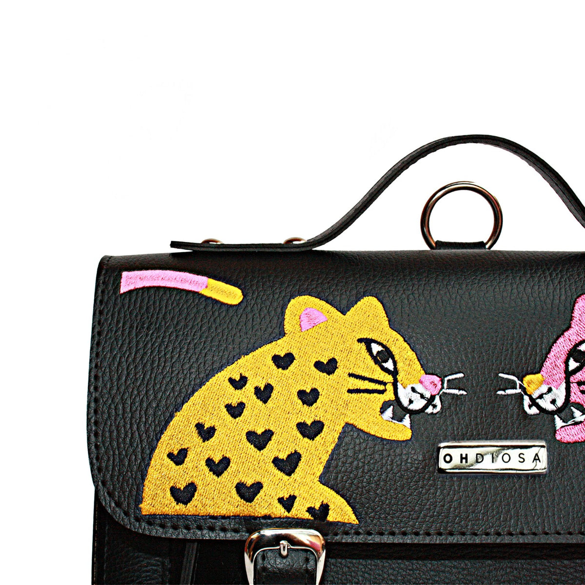 Medium Jaguar Embroidered Bag – Convertible Backpack Purse