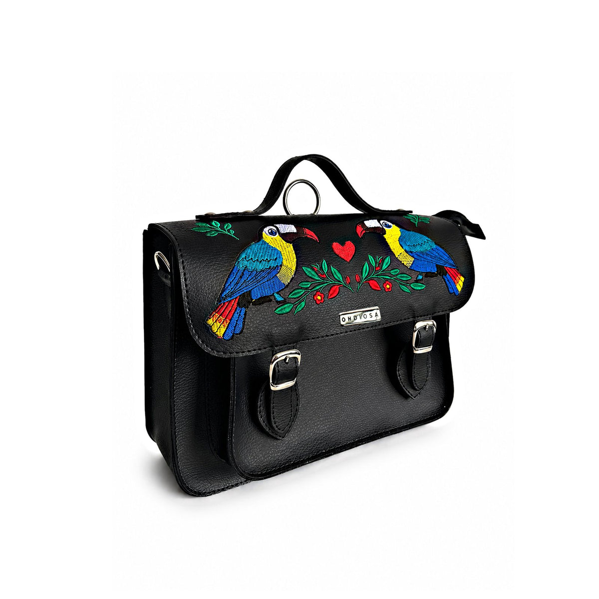 Medium Caribe Toucan Embroidered Bag – Convertible Backpack Purse