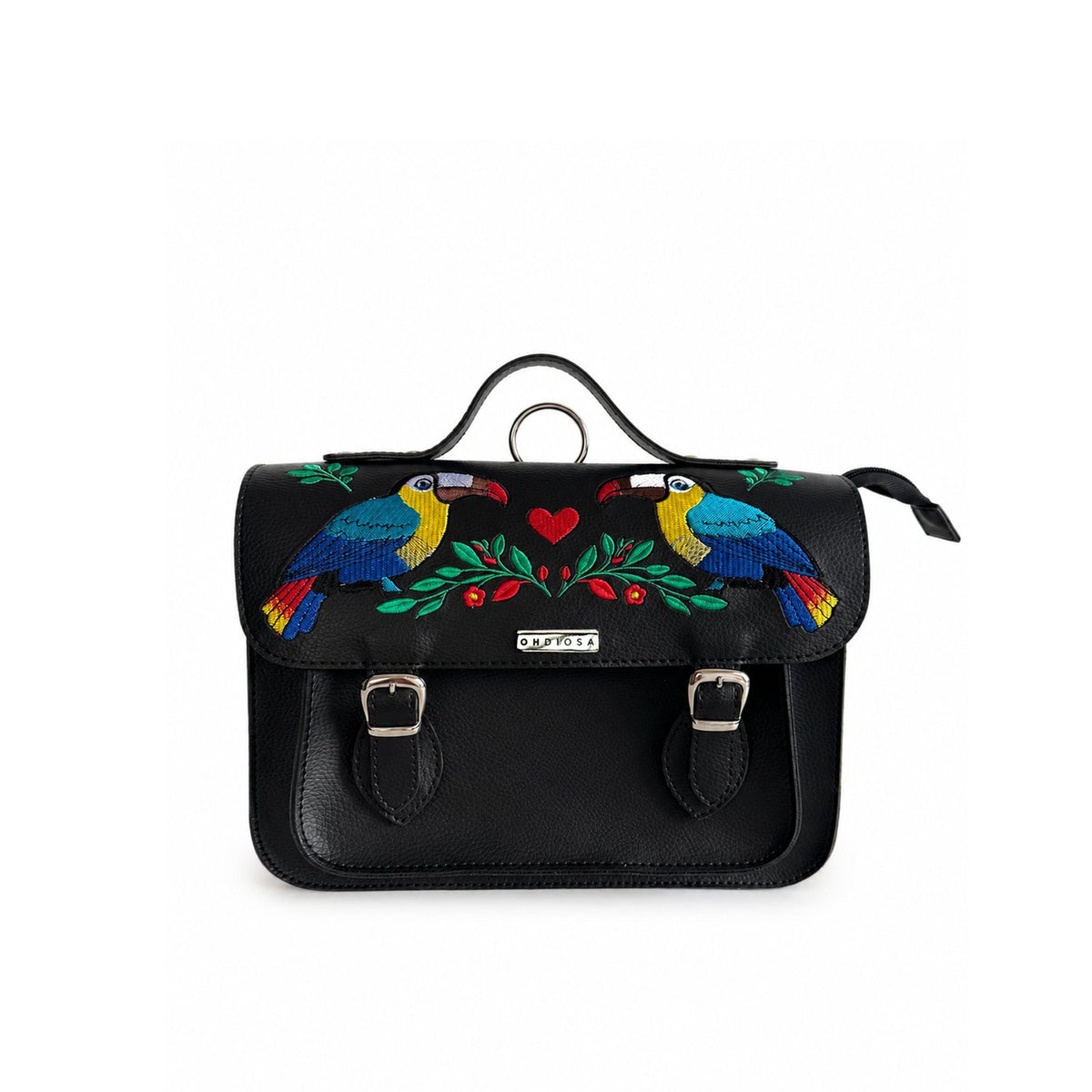 Medium Caribe Toucan Embroidered Bag – Convertible Backpack Purse