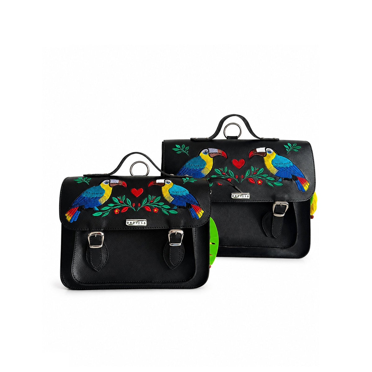 Medium Caribe Toucan Embroidered Bag – Convertible Backpack Purse