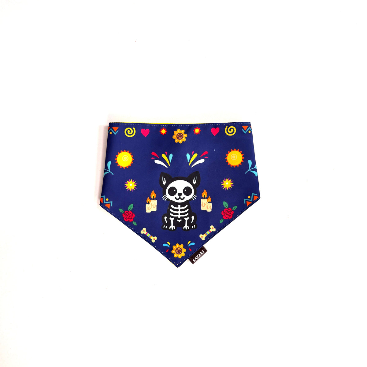 Day of the Dead Blue Pet Bandana