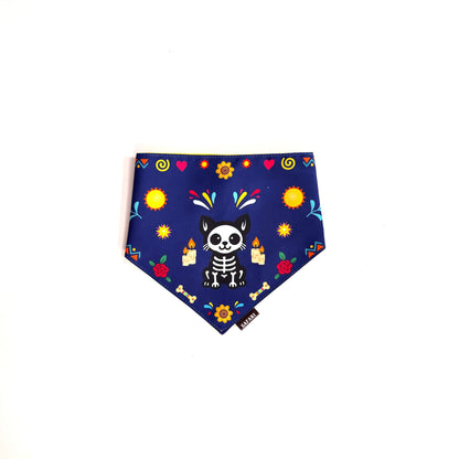 Day of the Dead Blue Pet Bandana
