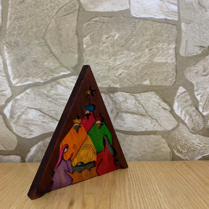 Triangle Wooden Nativity Scene