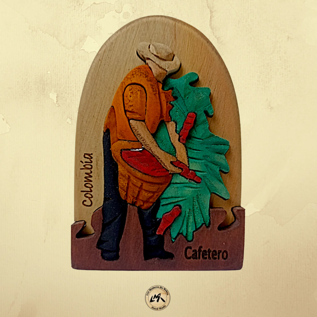 Coffee Farmer Wooden Souvenir