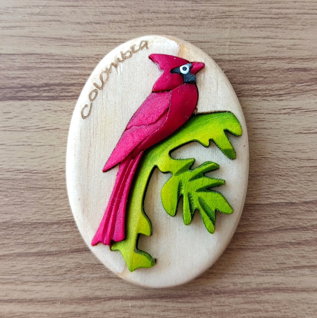 Cardinal Wooden Fridge Magnet