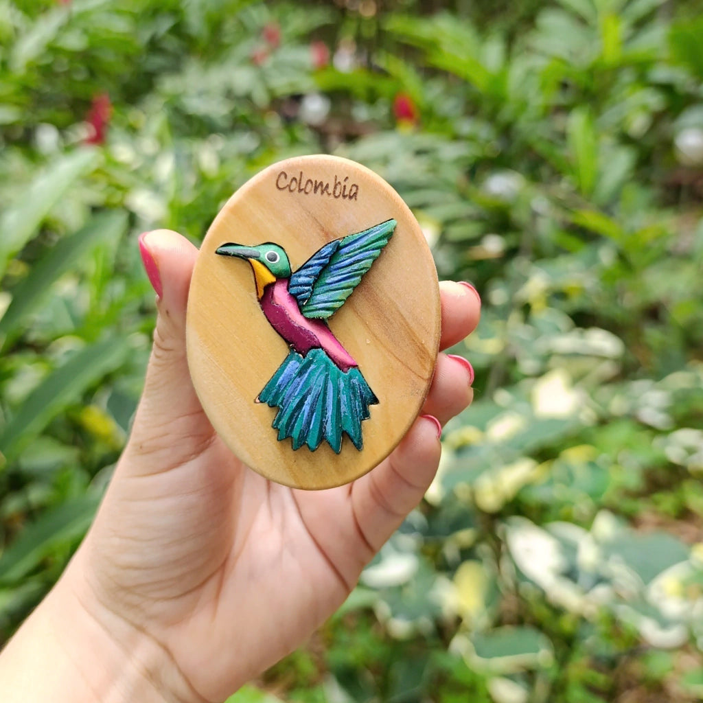Hummingbird Wooden Fridge Magnet