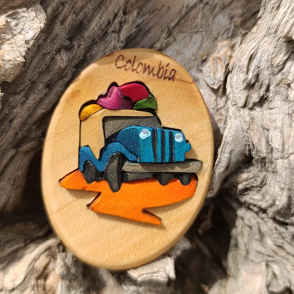 Willys Jeep Wooden Fridge Magnet