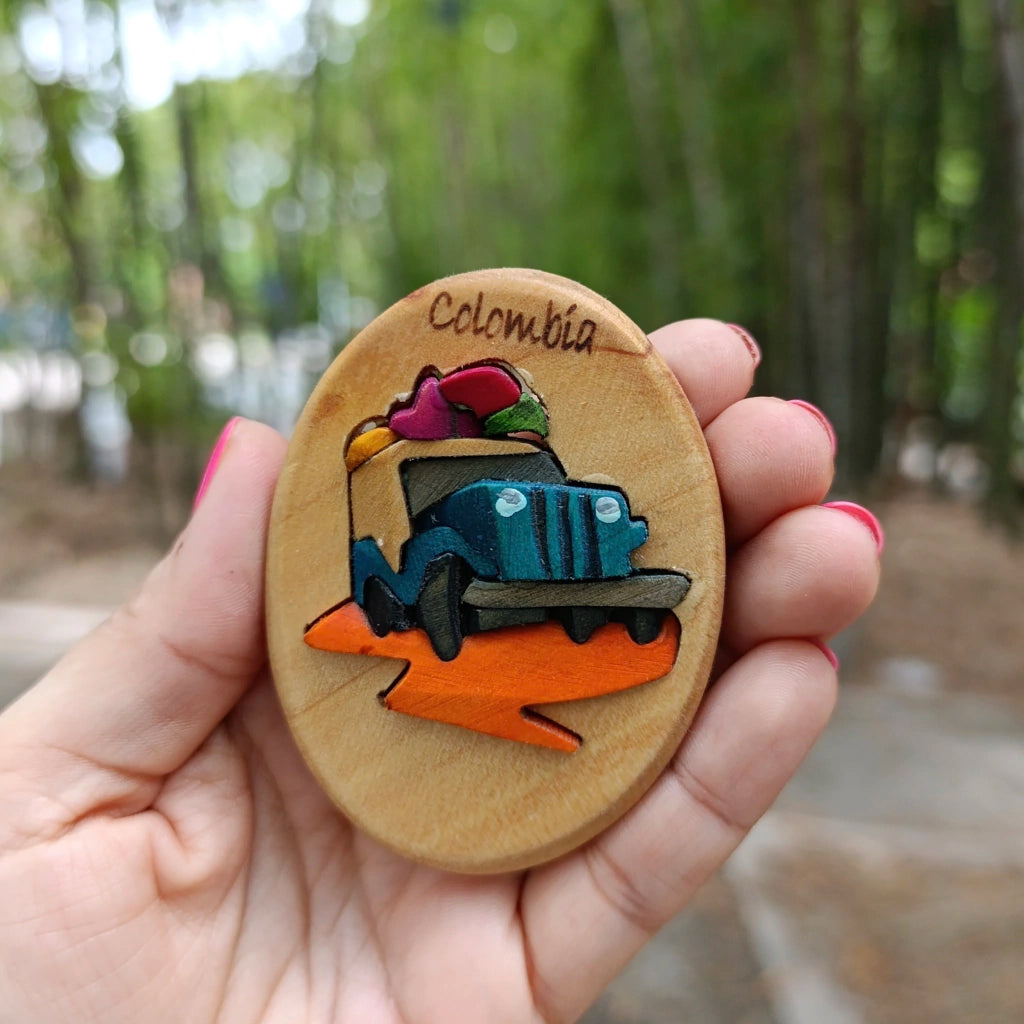 Willys Jeep Wooden Fridge Magnet