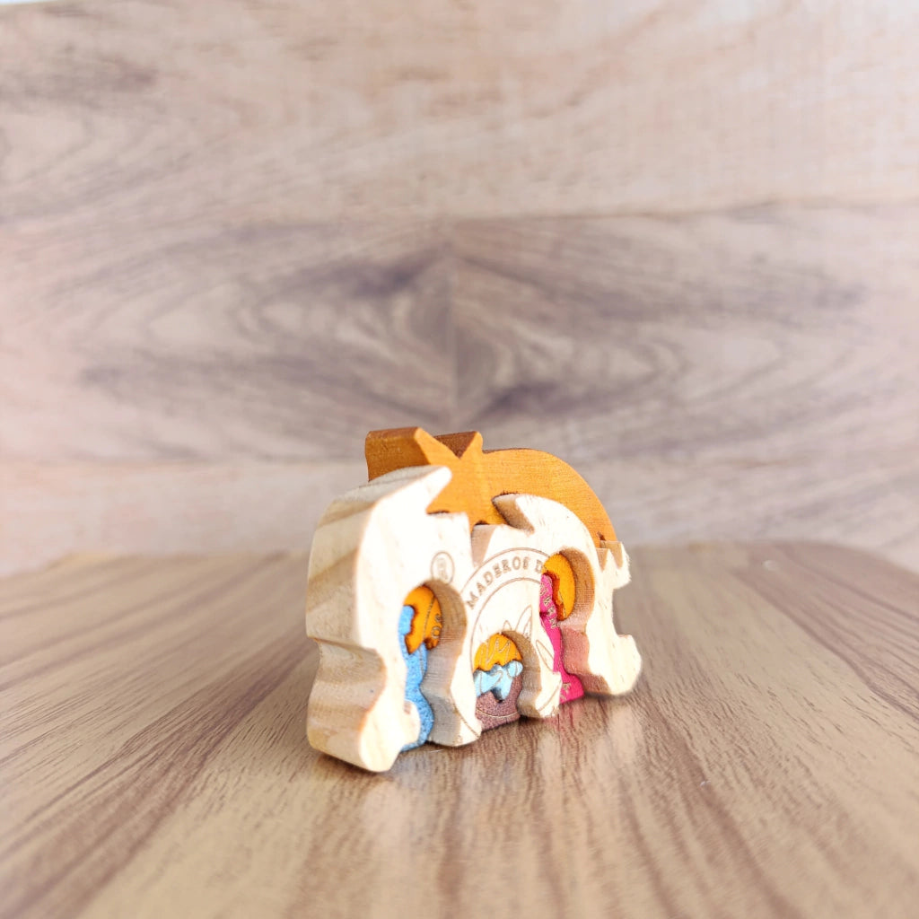 Star Wooden Nativity Scene