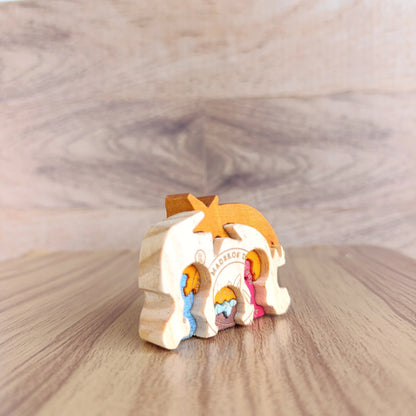 Star Wooden Nativity Scene