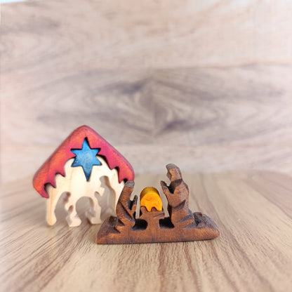 Maloka Wooden Nativity Scene