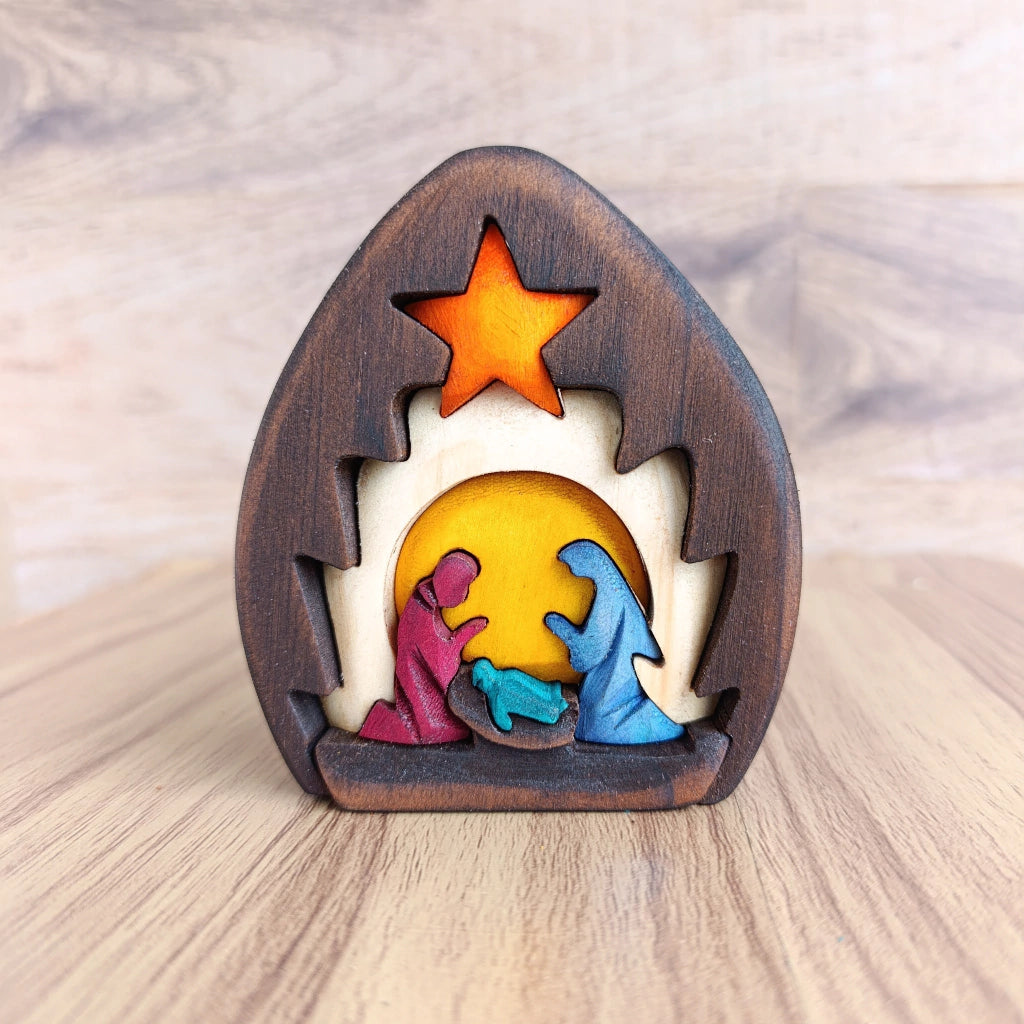 Maloka Wooden Nativity Scene