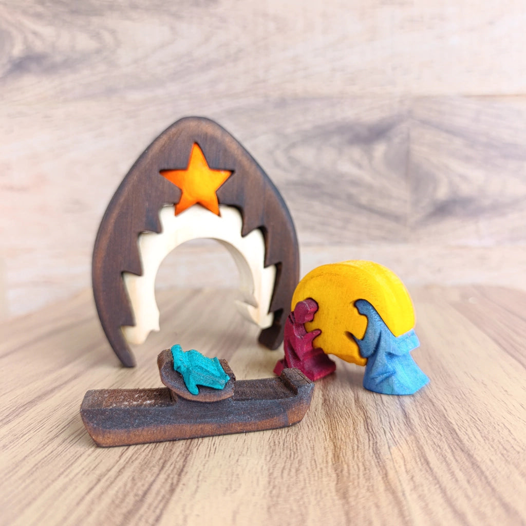Maloka Wooden Nativity Scene