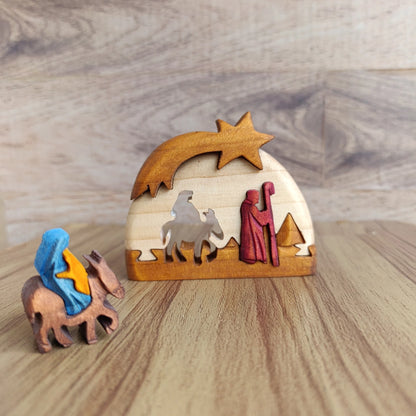 Flight into Egypt Wood Art