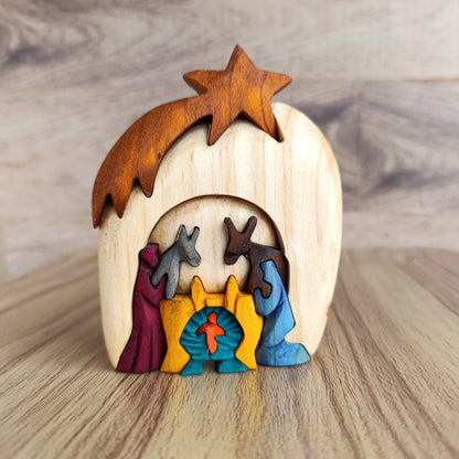 Star Wooden Nativity Scene