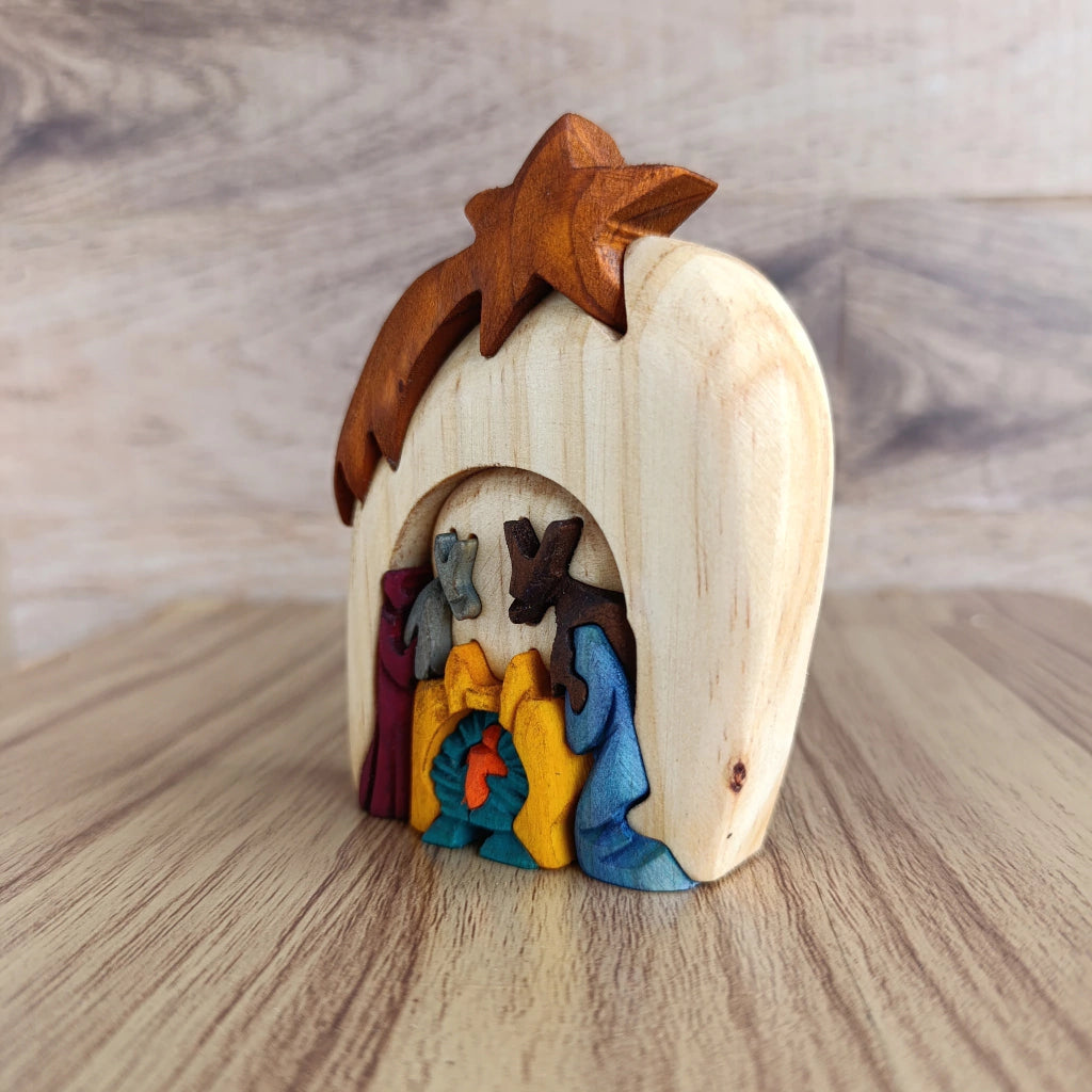 Star Wooden Nativity Scene
