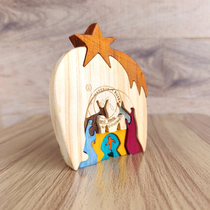 Star Wooden Nativity Scene