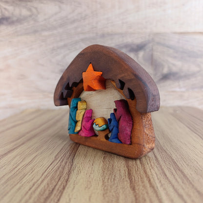 Complete with Three Kings Wooden Nativity Scene