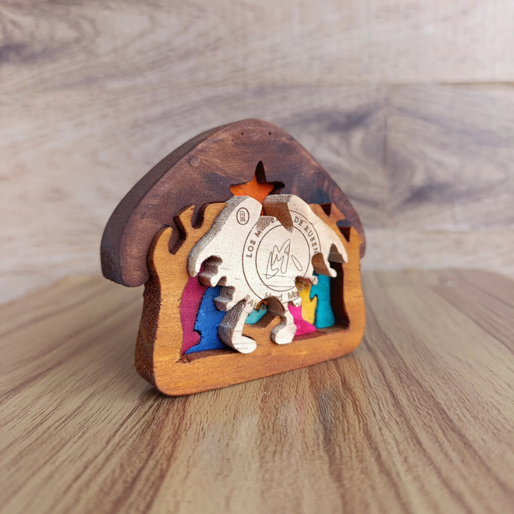 Complete with Three Kings Wooden Nativity Scene