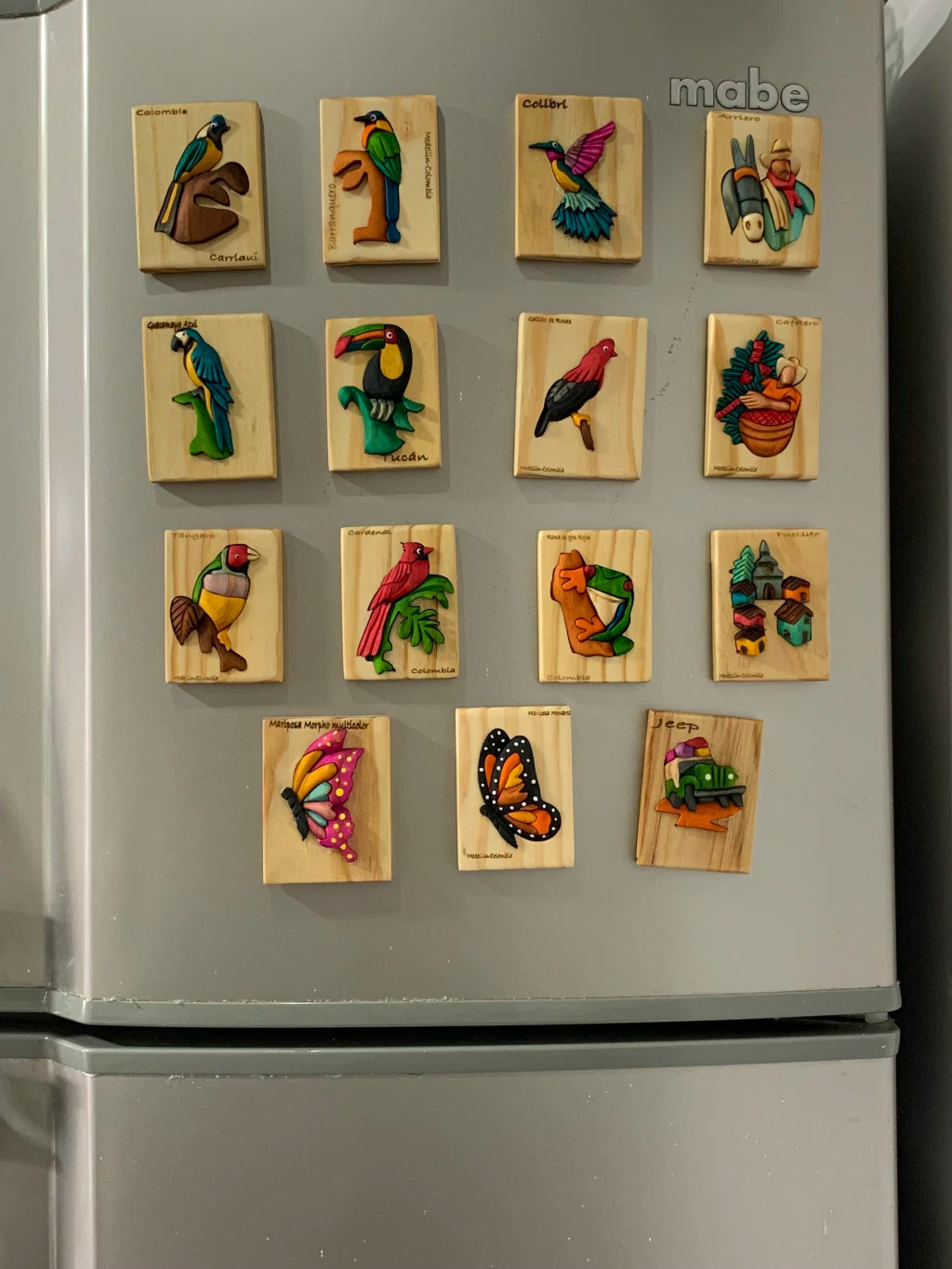 Green Jay Wooden Fridge Magnet