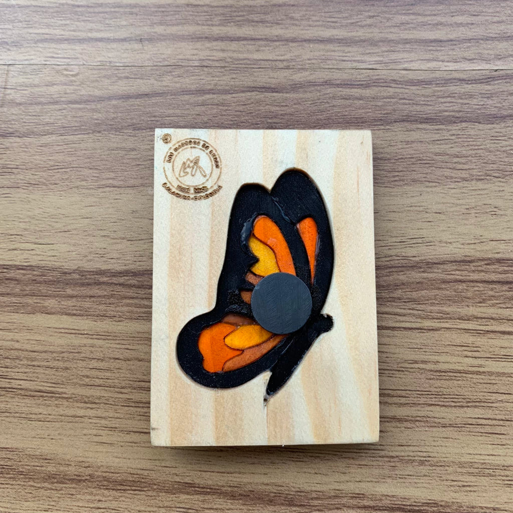 Monarch Butterfly Wooden Fridge Magnet