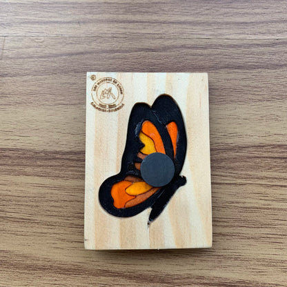Monarch Butterfly Wooden Fridge Magnet