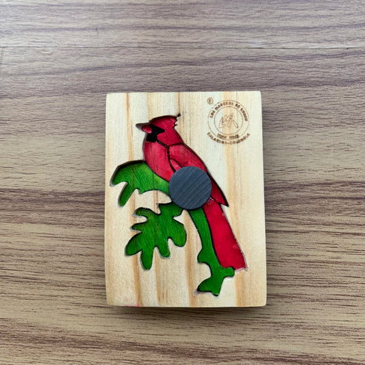 Cardinal Wooden Fridge Magnet