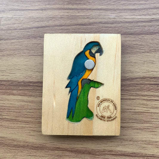 Blue Macaw Wooden Fridge Magnet