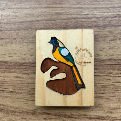 Green Jay Wooden Fridge Magnet