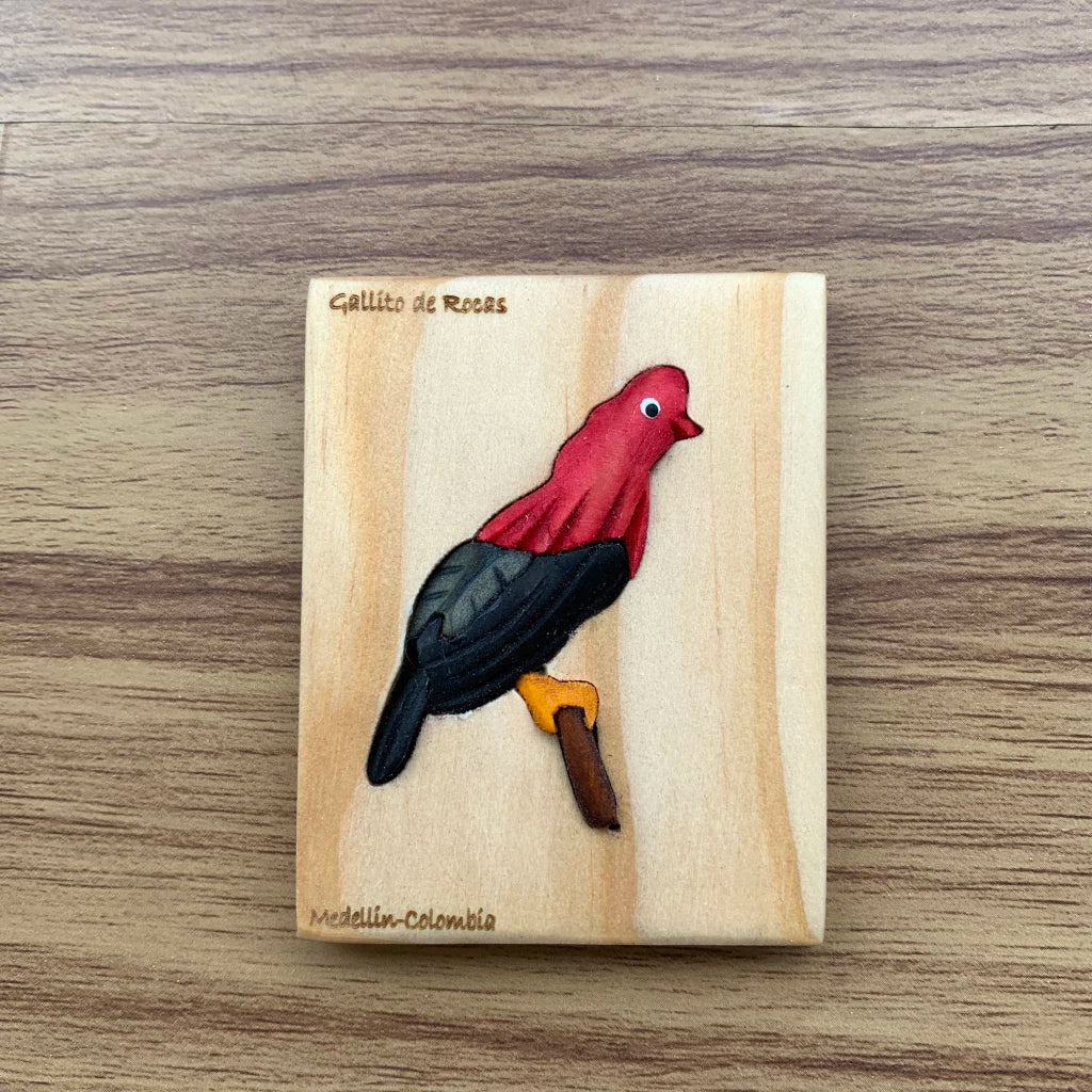 Andean Cock-of-the-Rock Wooden Fridge Magnet