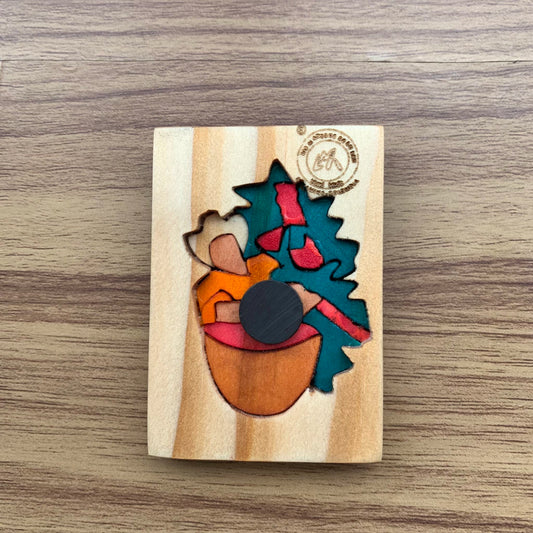 Coffee Farmer Wooden Fridge Magnet