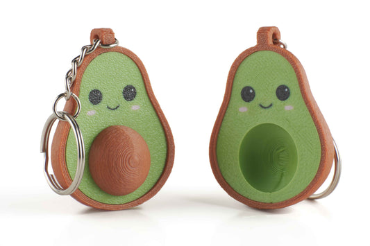 Avocado Halves Couple 3D printed keychain