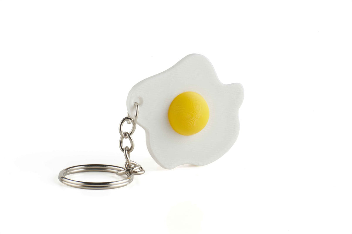 Fried Egg 3D printed keychain