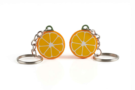 "Media Naranja" Orange Halves Couple 3D printed keychain