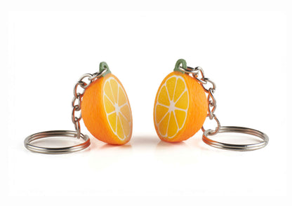 "Media Naranja" Orange Halves Couple 3D printed keychain
