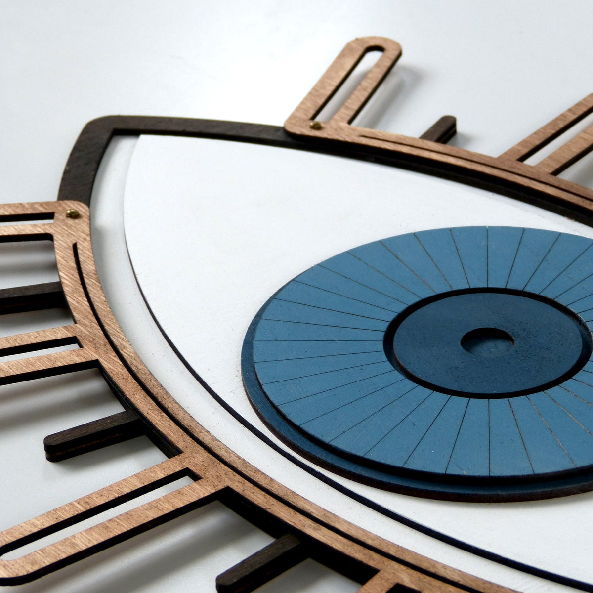 Wooden Evil Eye Wall Art – Turkish Eye Protection Decor 60 x 40 cm
