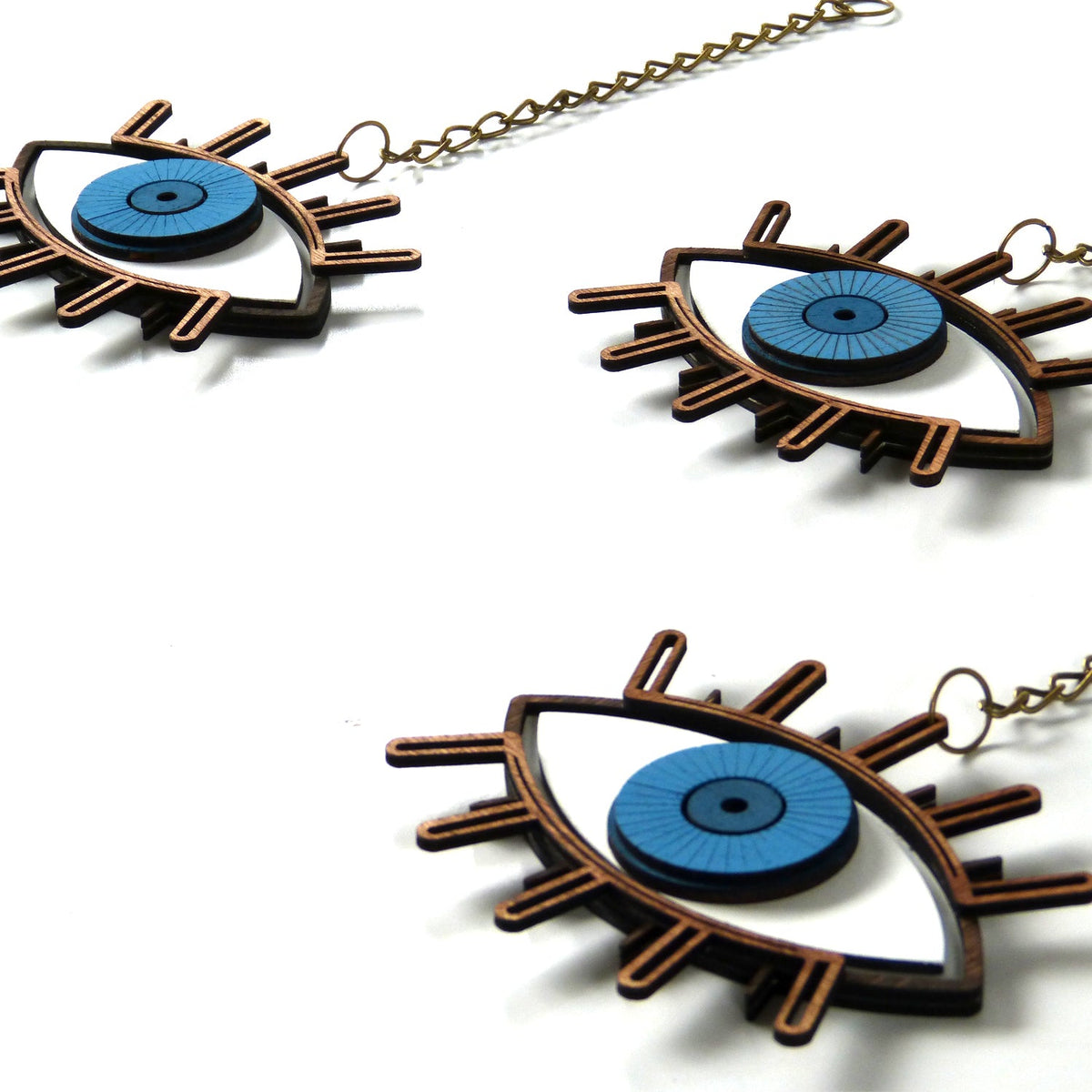 Wooden Evil Eye Wall Art – Turkish Eye Protection Decor 60 x 40 cm