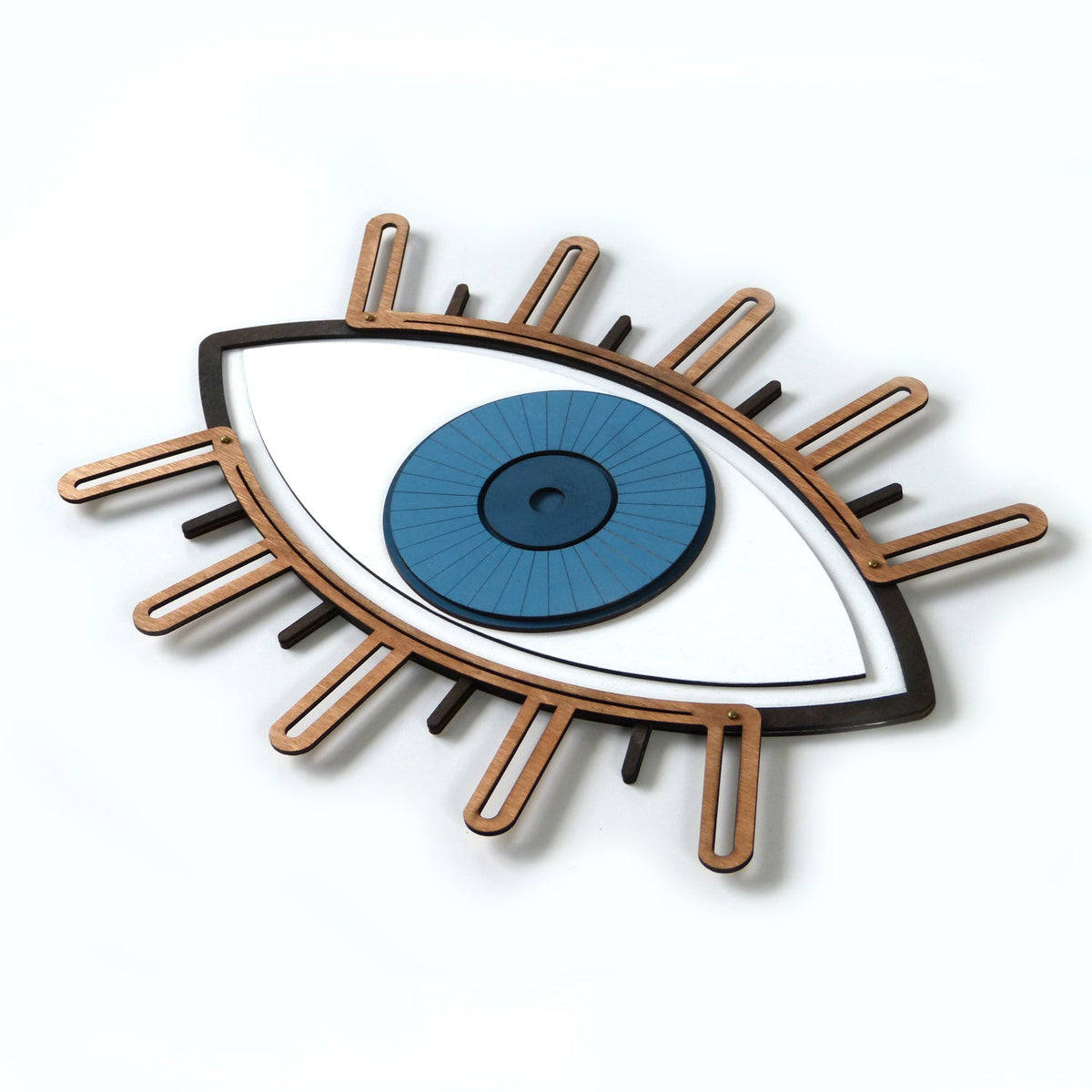 Wooden Evil Eye Wall Art – Turkish Eye Protection Decor 60 x 40 cm