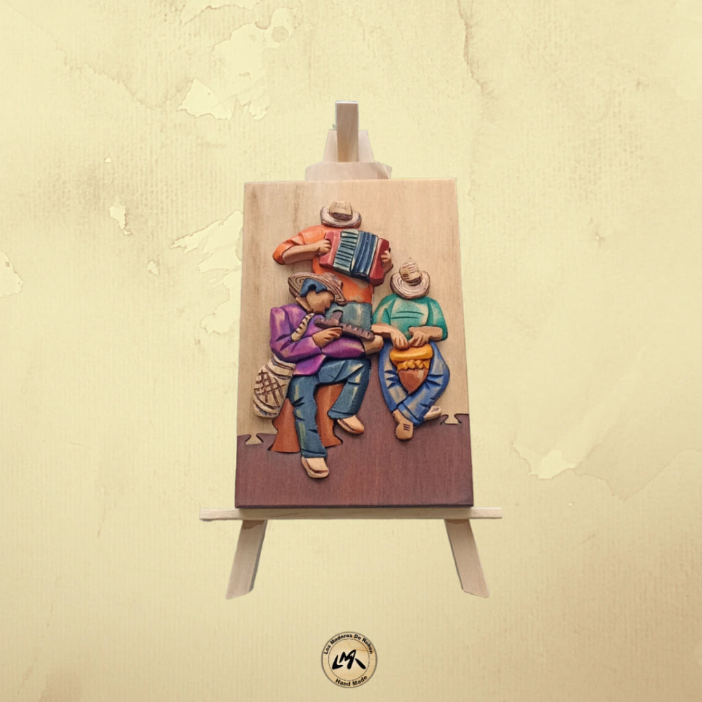 Vallenato Party Wood Art on Easel